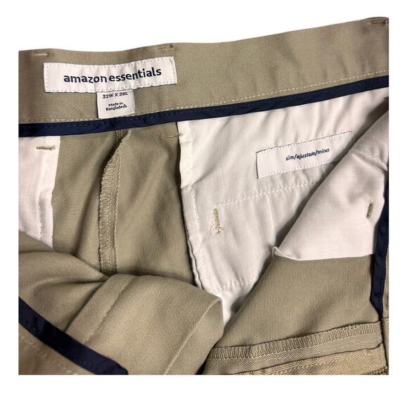 Amazon Essential Men’s Khaki Chino Dress Pant Size 32x28 - Picture 3 of 5